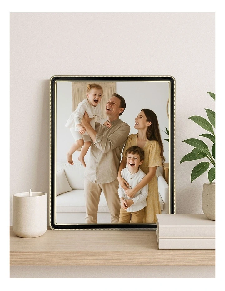 Heirloom Beaded Metal Photo Frame 8x10 Inch 2 Pack in Black/Gold image 2