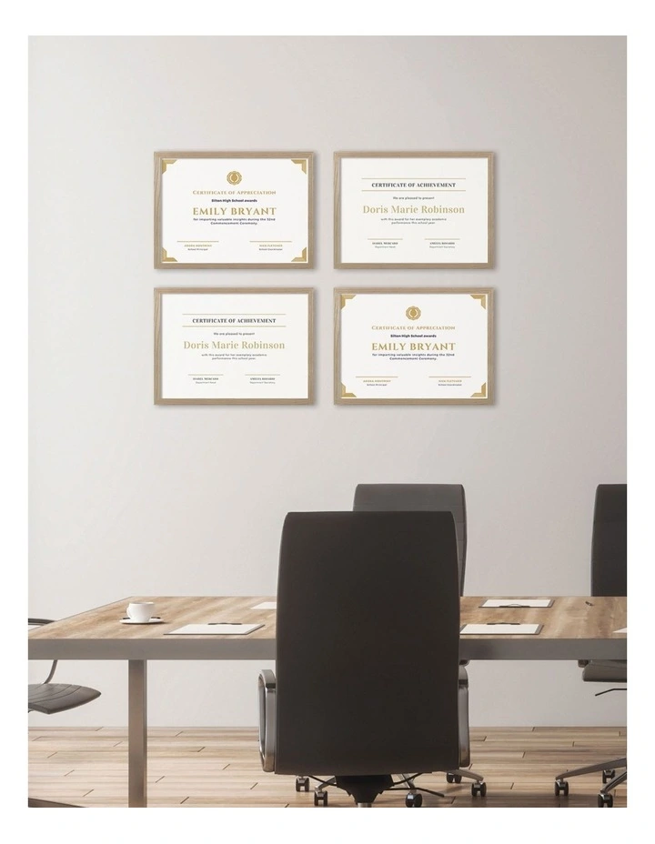 Australian Made Timber Certificate Photo Frame A3 3 Pack in Natural Oak image 2