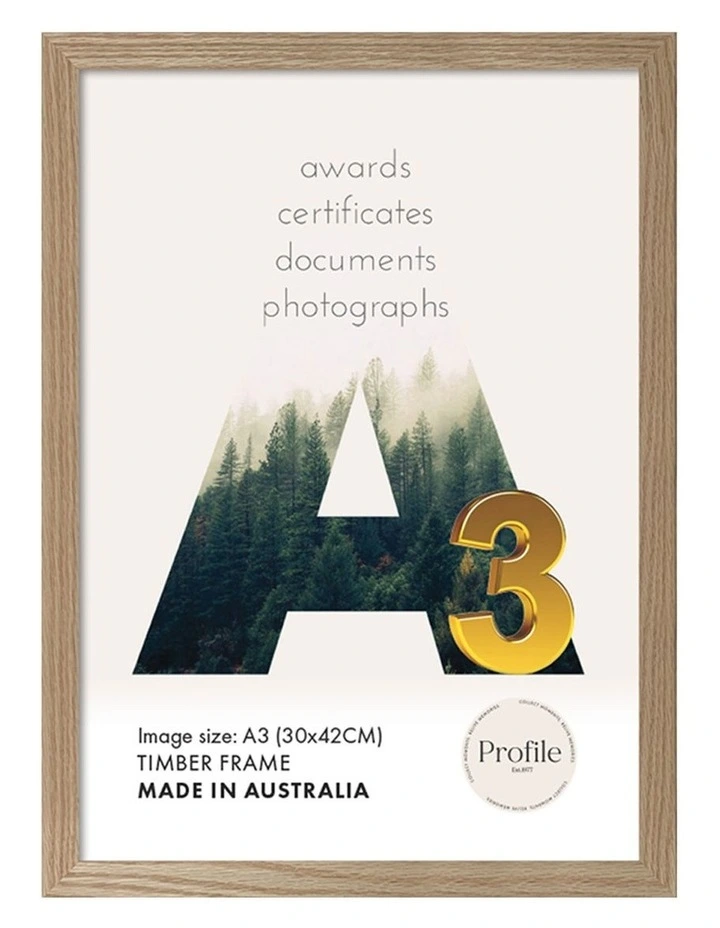 Australian Made Timber Certificate Photo Frame A3 3 Pack in Natural Oak image 4