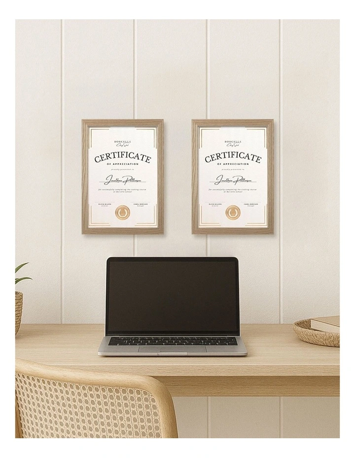 Australian Made Timber Certificate Photo Frame A4 3 Pack in Natural Oak image 2