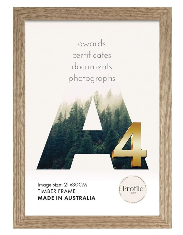 Australian Made Timber Certificate Photo Frame A4 3 Pack in Natural Oak image 4