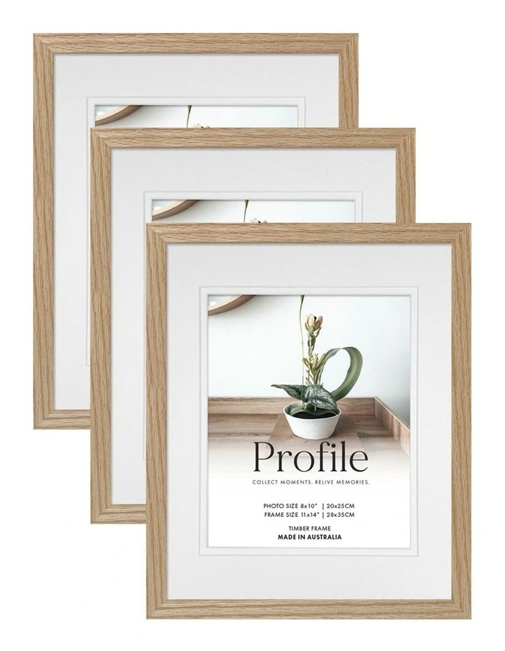 Australian Made Timber Photo Frame 11x14/8x10 3 Pack in Natural Oak image 1