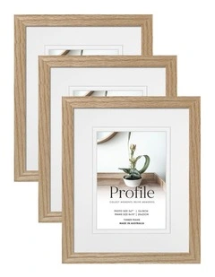 Australian Made Timber Photo Frame 8x10/5x7 (3 Pack) in Natural Oak
