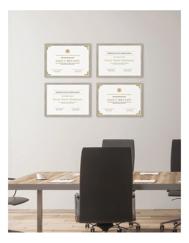Australian Made Timber Certificate Photo Frame A3 3 Pack in Stone Ash image 2