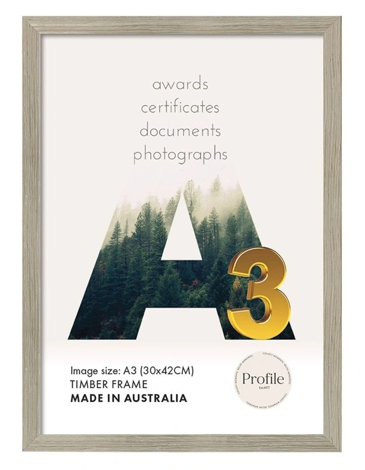 Australian Made Timber Certificate Photo Frame A3 3 Pack in Stone Ash image 4