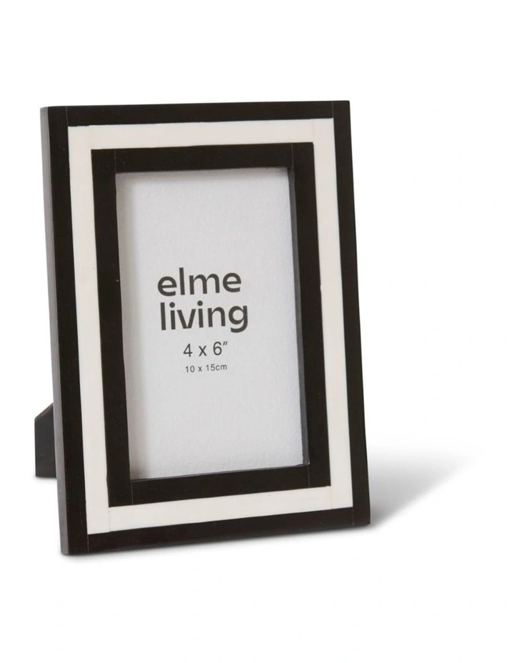 Jeewana 4x6 Photo Frame 20cm in White and Black image 1