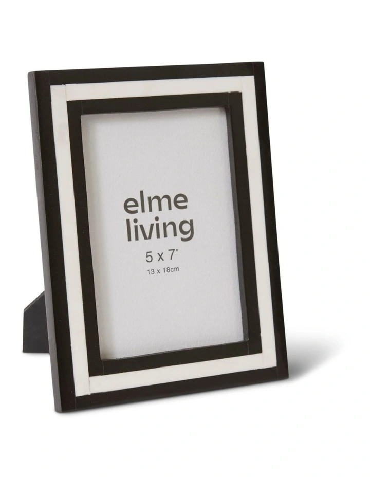 Jeewana 5x7 Photo Frame in White and Black 20cm image 2