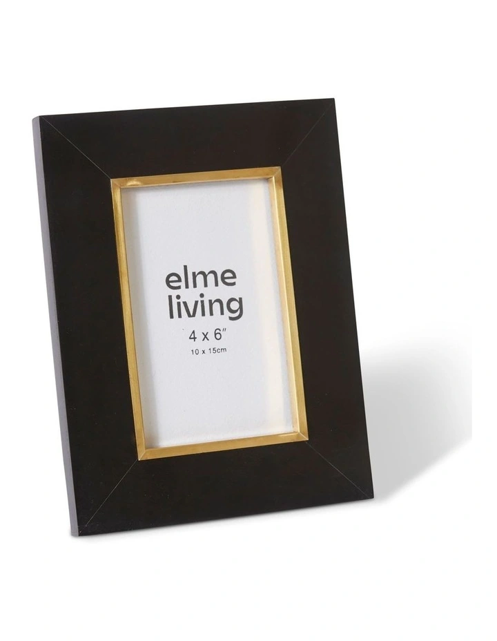 Kissa 4x6 Photo Frame 21cm in Black and Gold image 1