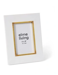 Kissa 4x6 Photo Frame 21cm in White and Gold