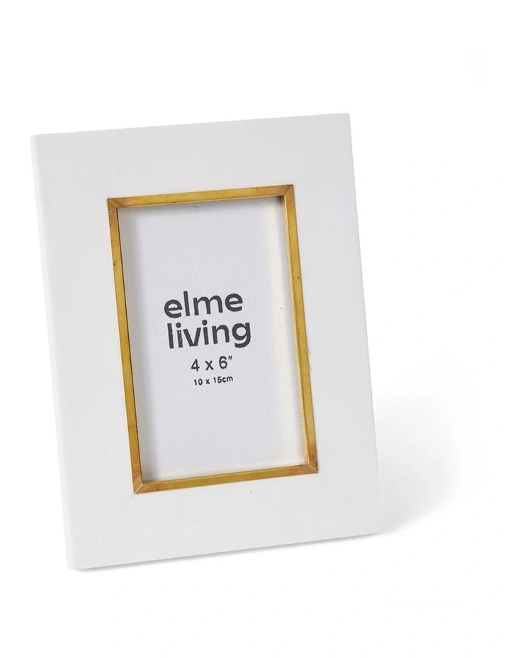 Kissa 4x6 Photo Frame 21cm in White and Gold image 1