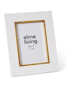 Kissa 5x7 Photo Frame 24cm in White and Gold