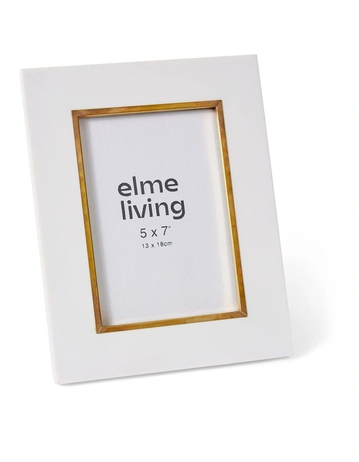 Kissa 5x7 Photo Frame 24cm in White and Gold image 2
