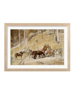 Australian Made Bailed Up Art Print Natural Frame