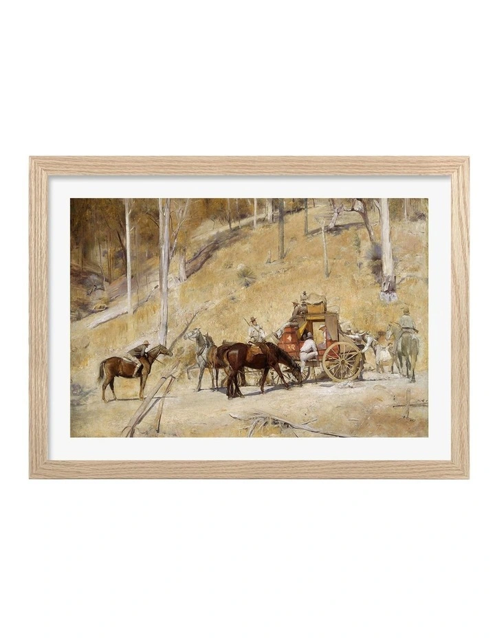 Australian Made Bailed Up Art Print Natural Frame image 1