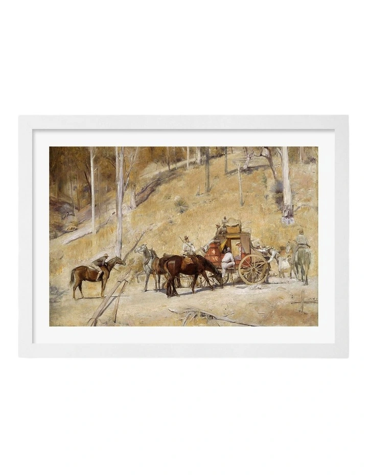 Australian Made Bailed Up Art Print White Frame image 1