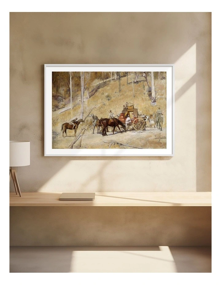 Australian Made Bailed Up Art Print White Frame image 2