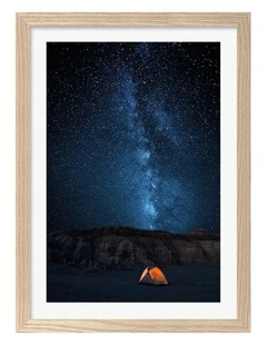 Australian Made Camping Under Milky Way Art Print Natural Frame