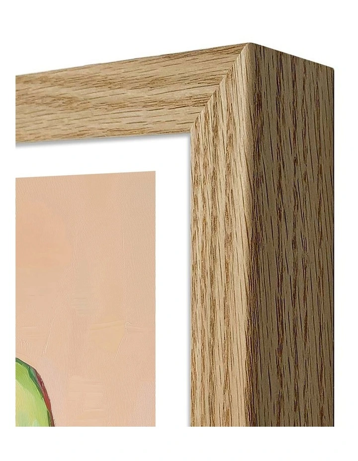 Australian Made Disco Avocado Delight Art Print Natural Frame image 3