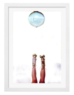 Australian Made Disco Skate Night Art Print White Frame