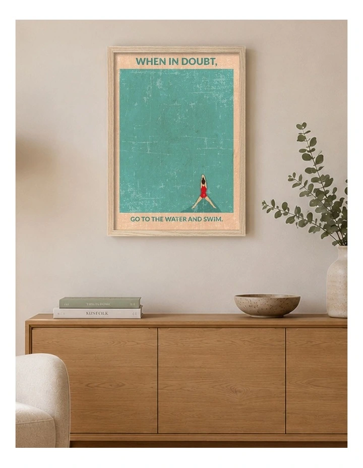 Australian Made Dive Into Serenity Art Print Natural Frame image 2
