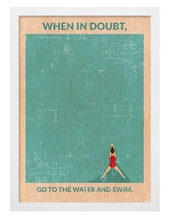 Australian Made Dive Into Serenity Art Print White Frame