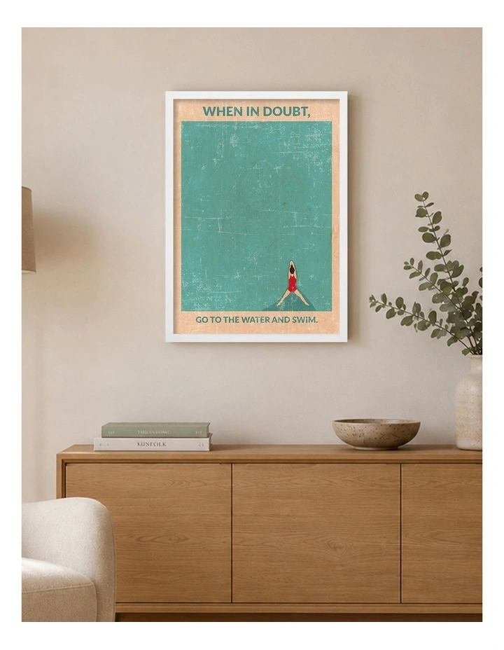 Australian Made Dive Into Serenity Art Print White Frame image 2