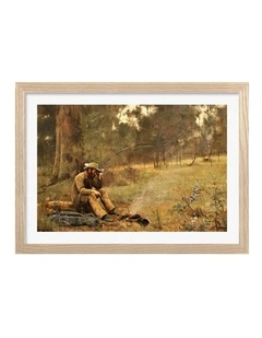 Australian Made Down on his Luck Art Print Natural Frame