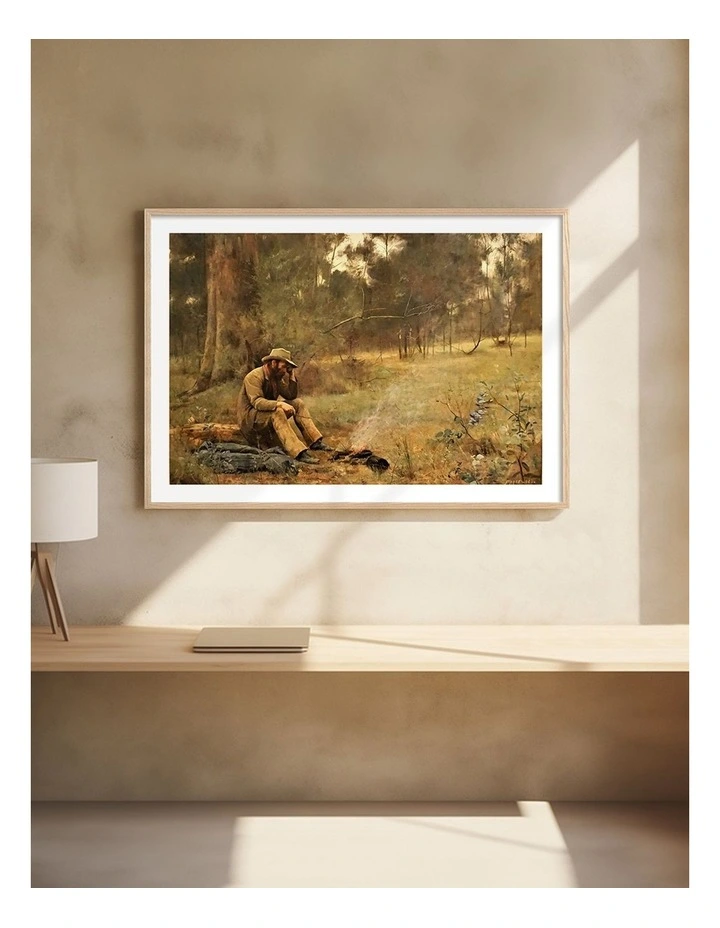 Australian Made Down on his Luck Art Print Natural Frame image 2
