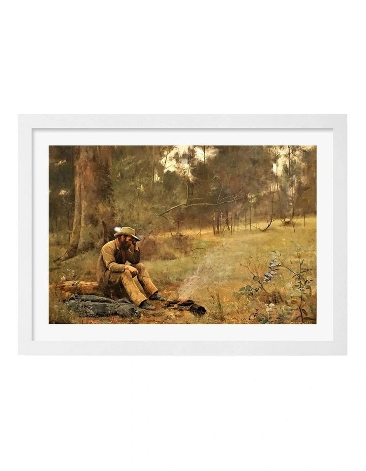 Australian Made Down on his Luck Art Print White Frame image 1