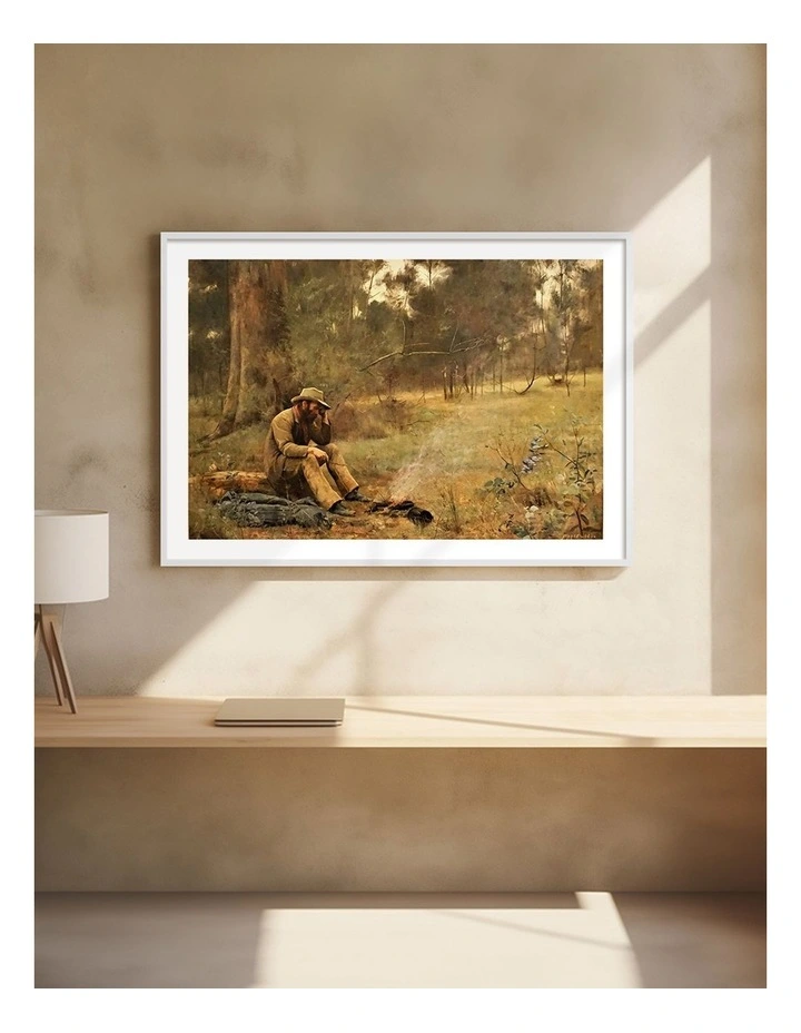 Australian Made Down on his Luck Art Print White Frame image 2