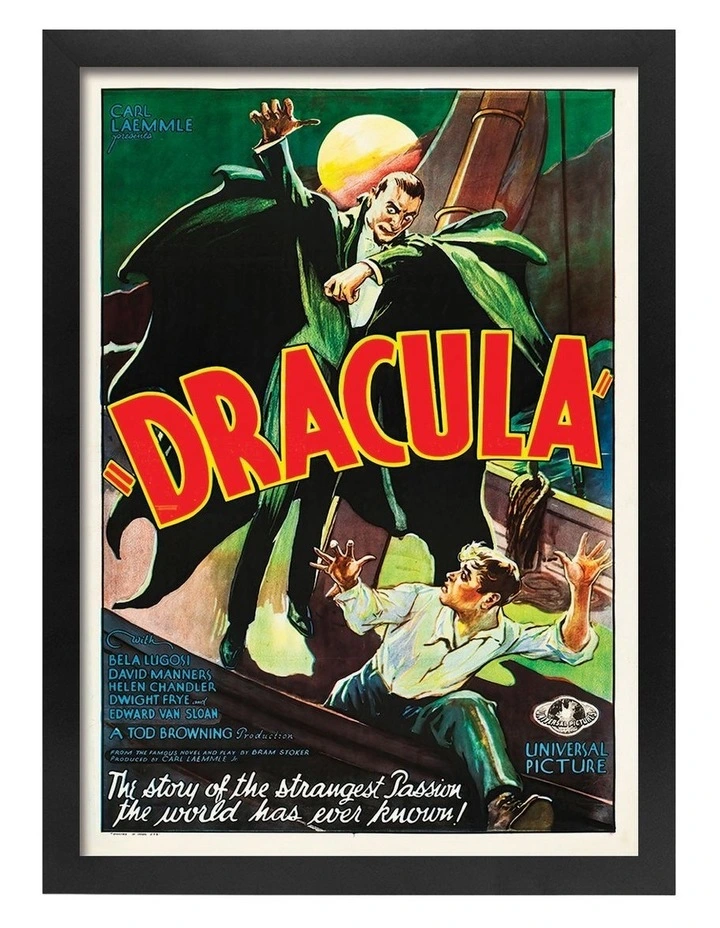 Australian Made Dracula Vintage Art Poster Black Frame image 1