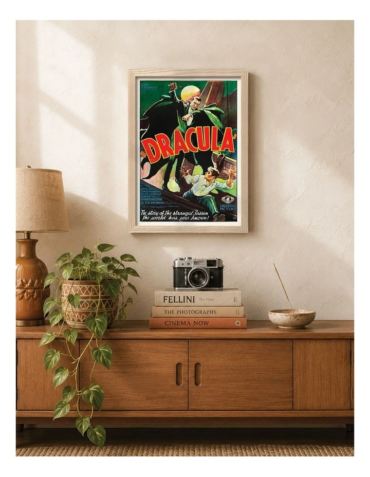 Australian Made Dracula Vintage Art Poster Natural Frame image 2