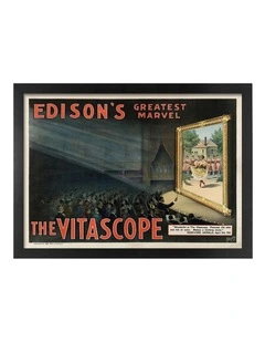 Australian Made Edisons Greatest Marvel Vintage Art Poster Black Frame