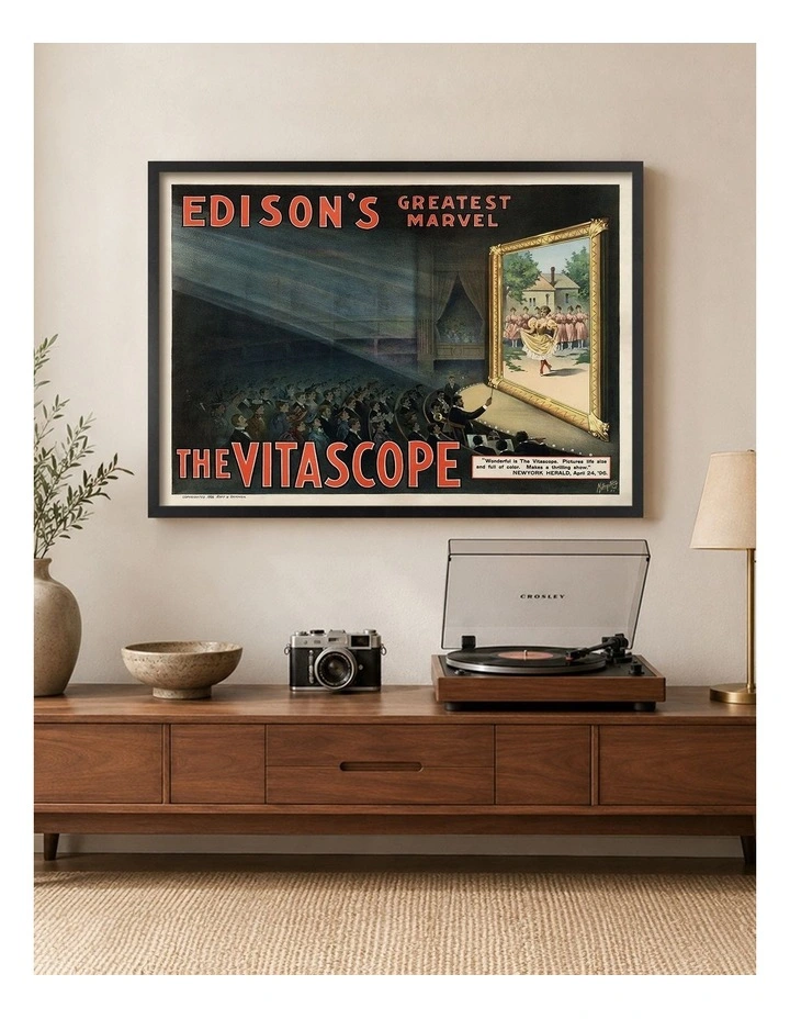 Australian Made Edisons Greatest Marvel Vintage Art Poster Black Frame image 2