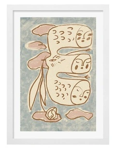 Australian Made Ethereal Dream Figures Art Print White Frame