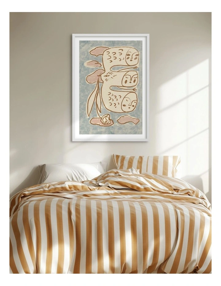 Australian Made Ethereal Dream Figures Art Print White Frame image 2