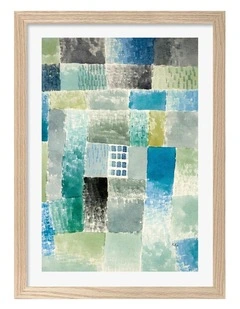 Australian Made First House in a Settlement Art Print Natural Frame