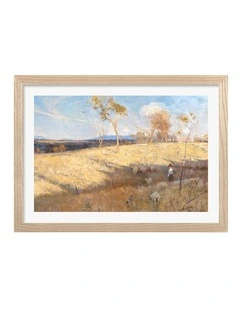 Australian Made Golden Summer Eaglemont Art Print Natural Frame