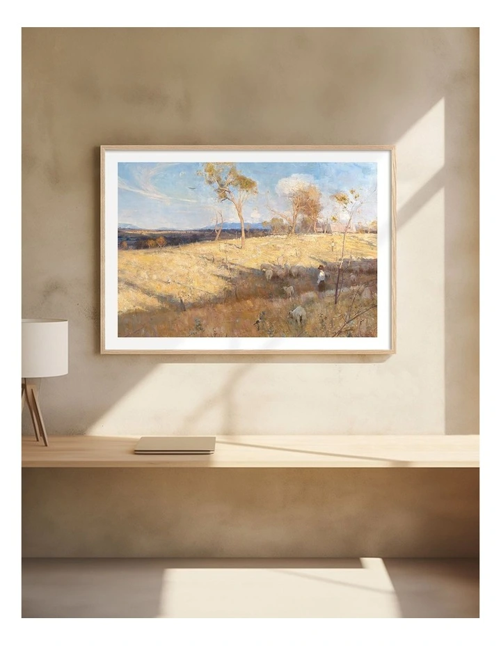 Australian Made Golden Summer Eaglemont Art Print Natural Frame image 2