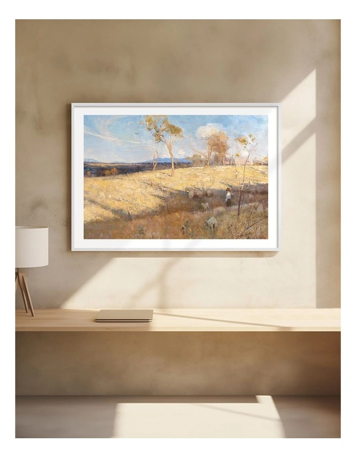 Australian Made Golden Summer Eaglemont Art Print White Frame image 2
