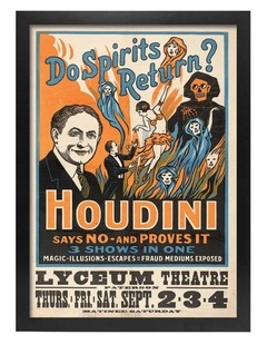 Australian Made Houdini-Do Spirits Return Vintage Art Poster Black Frame
