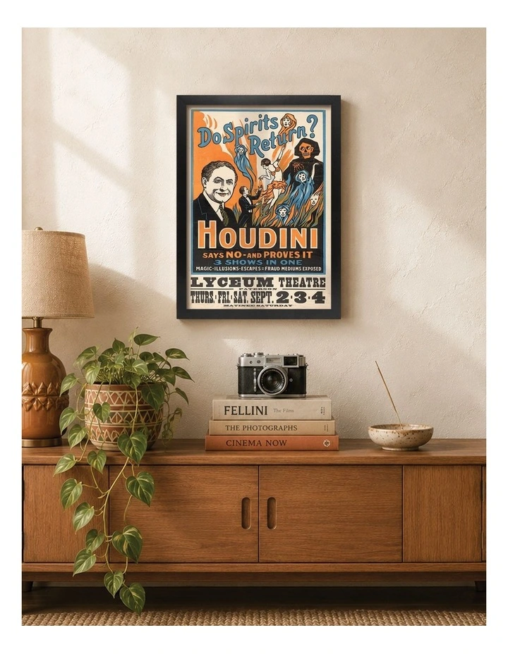 Australian Made Houdini-Do Spirits Return Vintage Art Poster Black Frame image 2