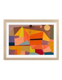 Australian Made Joyful Mountain Landscape Art Print Natural Frame