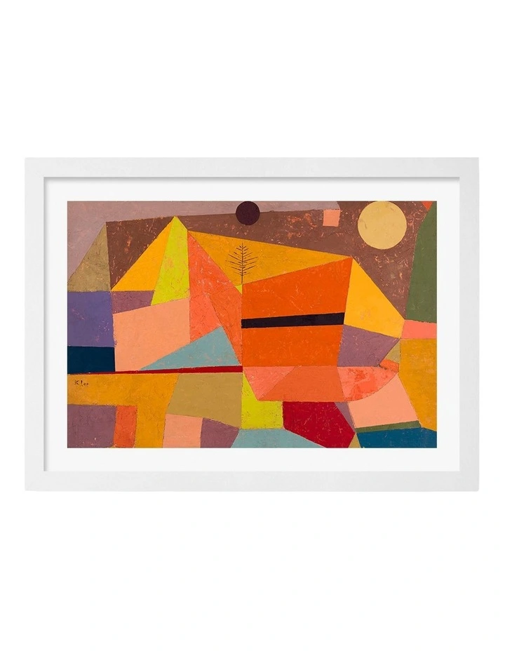 Australian Made Joyful Mountain Landscape Art Print White Frame image 1