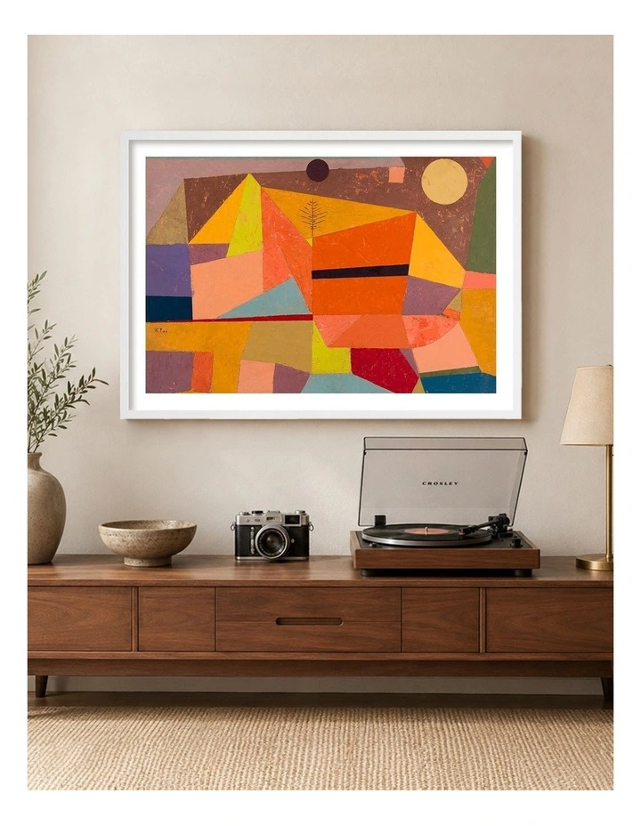 Australian Made Joyful Mountain Landscape Art Print White Frame image 2