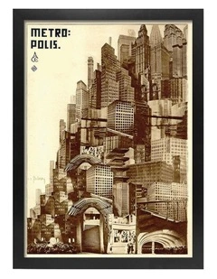 Australian Made Metropolis Vintage Art Poster Black Frame