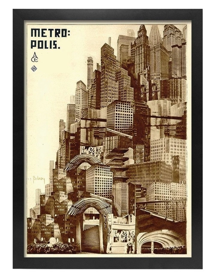 Australian Made Metropolis Vintage Art Poster Black Frame image 1