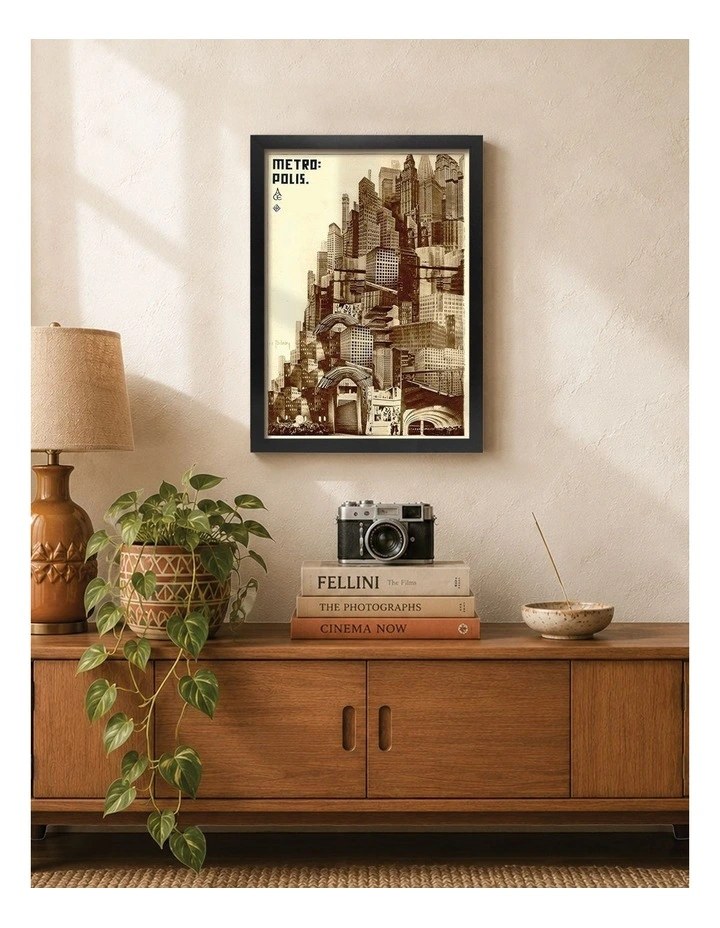 Australian Made Metropolis Vintage Art Poster Black Frame image 2