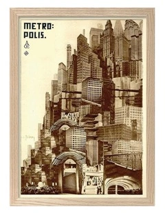Australian Made Metropolis Vintage Art Poster Natural Frame