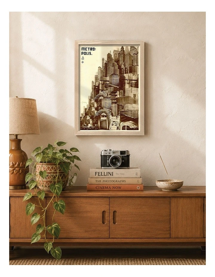 Australian Made Metropolis Vintage Art Poster Natural Frame image 2